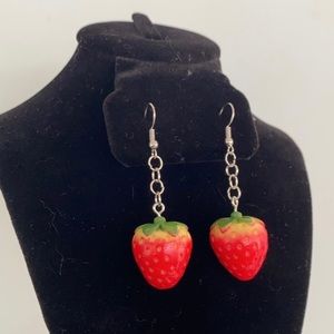 Handmade Acrylic Strawberry Earrings